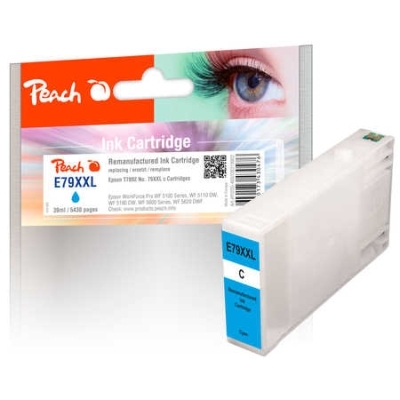 Peach  Tintenpatrone XXL cyan kompatibel zu Epson WorkForce Pro WF-5620 DWF