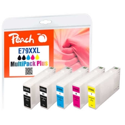Peach  Spar Pack Plus Tintenpatronen XXL kompatibel zu Epson WorkForce Pro WF-5620 DWF