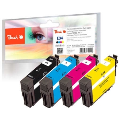 Peach  Spar Pack Tintenpatronen kompatibel zu Epson WorkForce Pro WF-3720 DWF