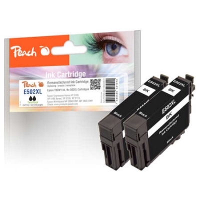 Peach  Doppelpack Tintenpatronen schwarz kompatibel zu Epson Expression Home XP-5100 Series