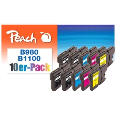 Peach  10er-Pack Tintenpatronen, kompatibel zu Brother DCP-395 CN
