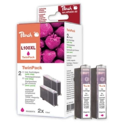 Peach  Doppelpack 2 Tintenpatronen magenta kompatibel zu Lexmark Prevail Pro 708