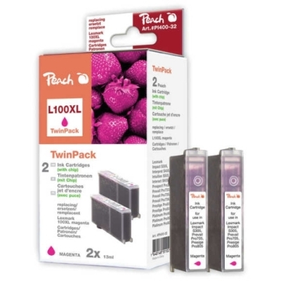 Peach  Doppelpack 2 Tintenpatronen magenta kompatibel zu Lexmark S 500 Series