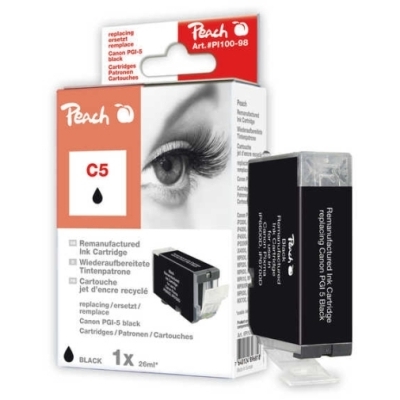 Peach  Tintenpatrone schwarz kompatibel zu Canon Pixma IP 5200